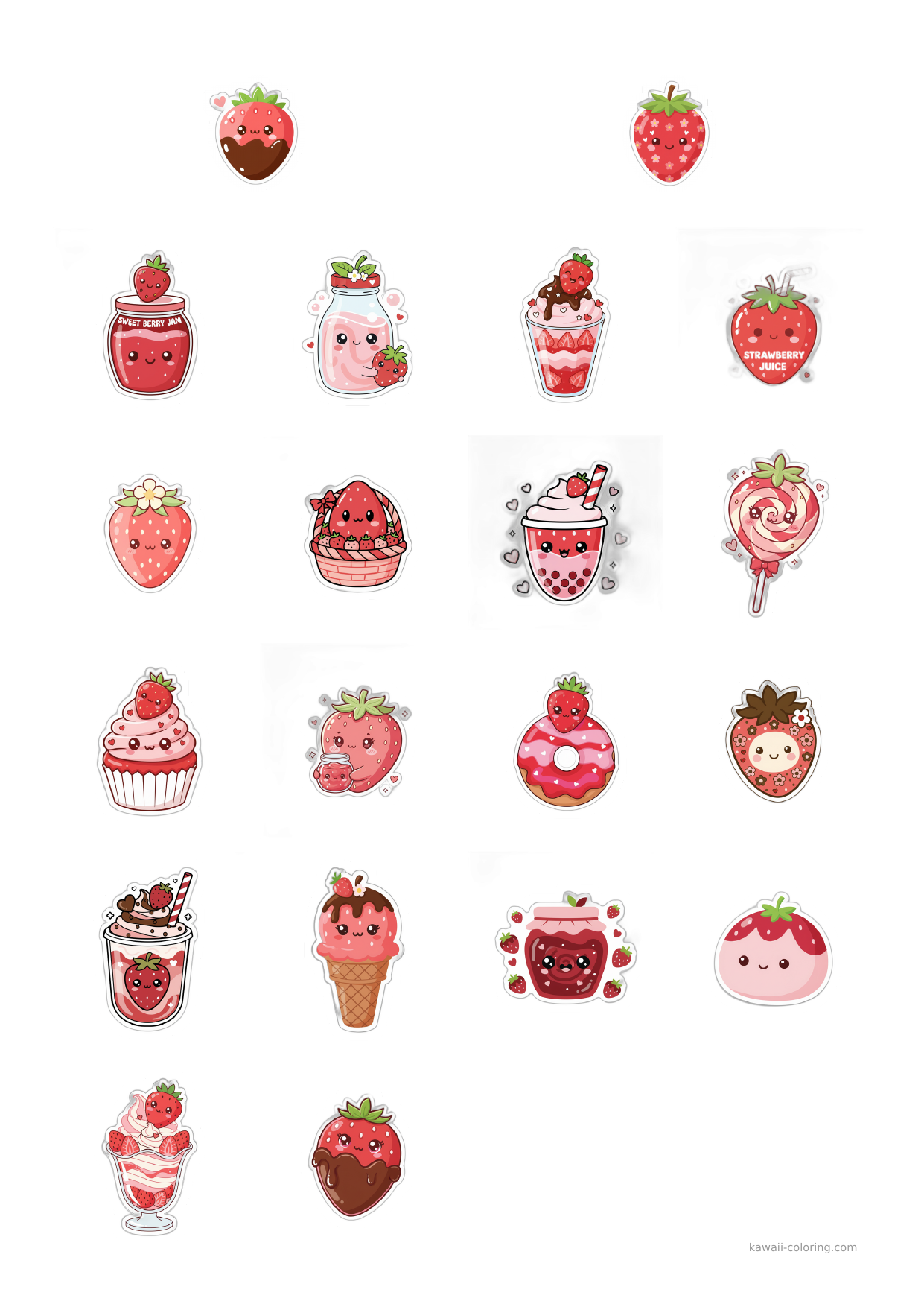 Stickers Fraises Bleu