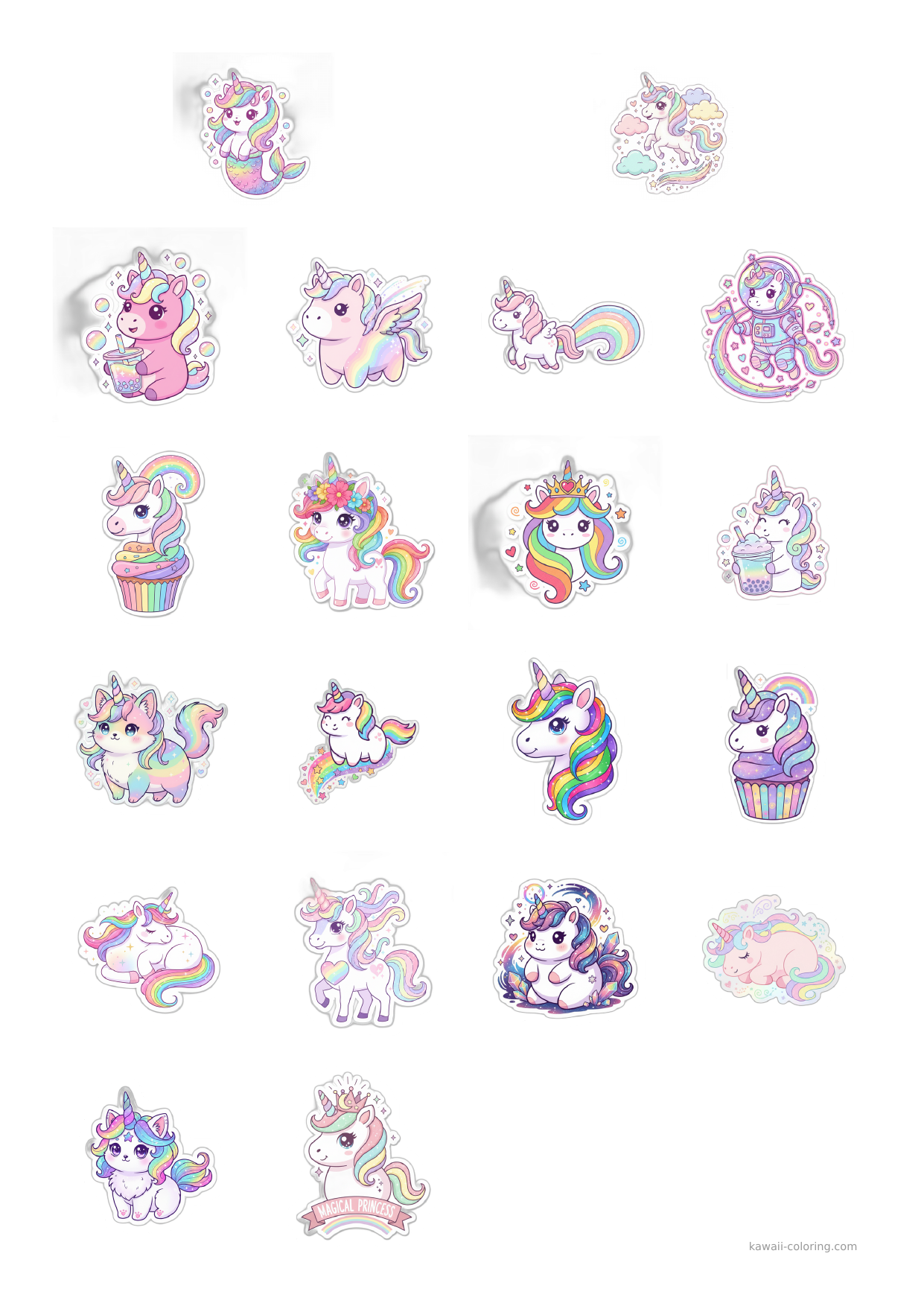 Stickers Licornes Magiques Mix