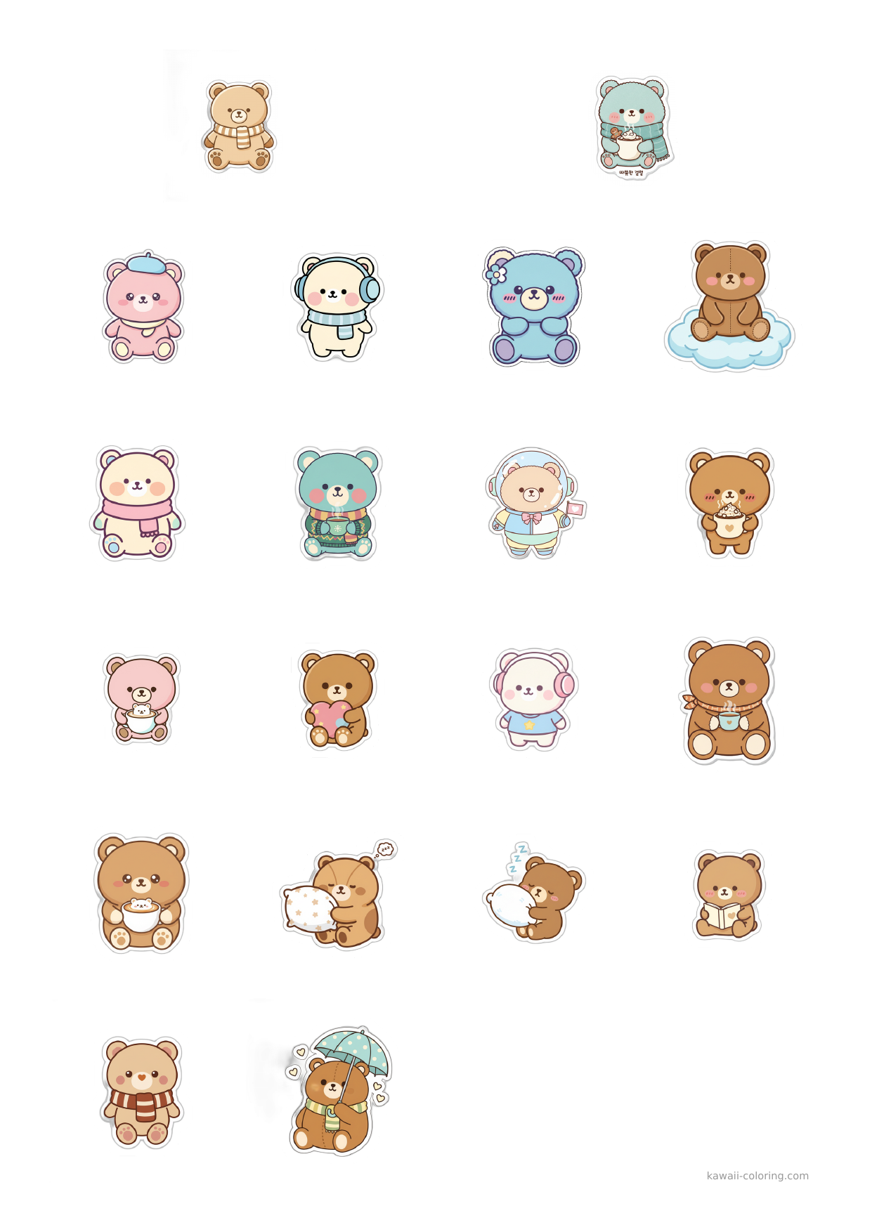 Stickers Ours Coréens Noir