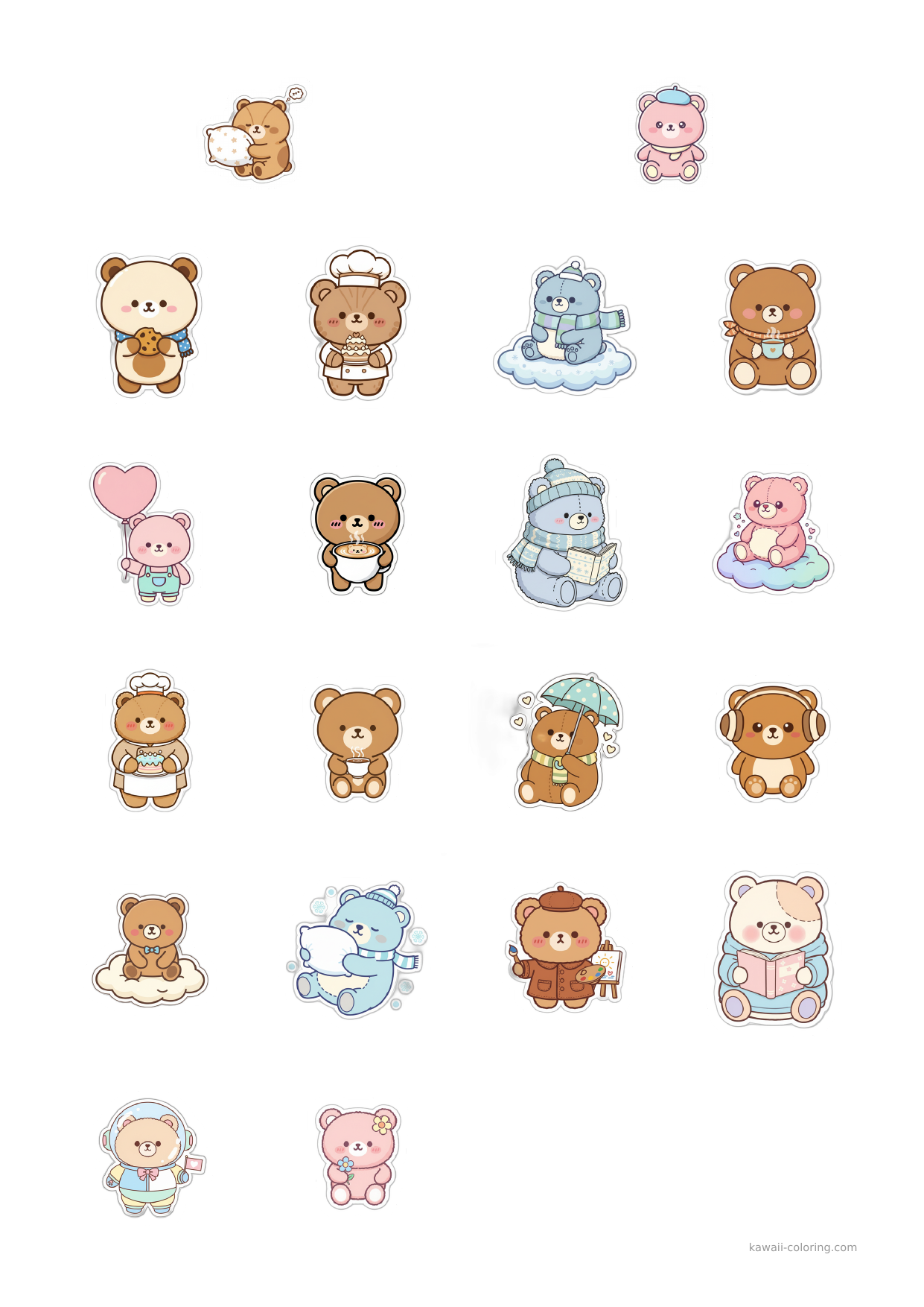 Stickers Ours Coréens Bleu