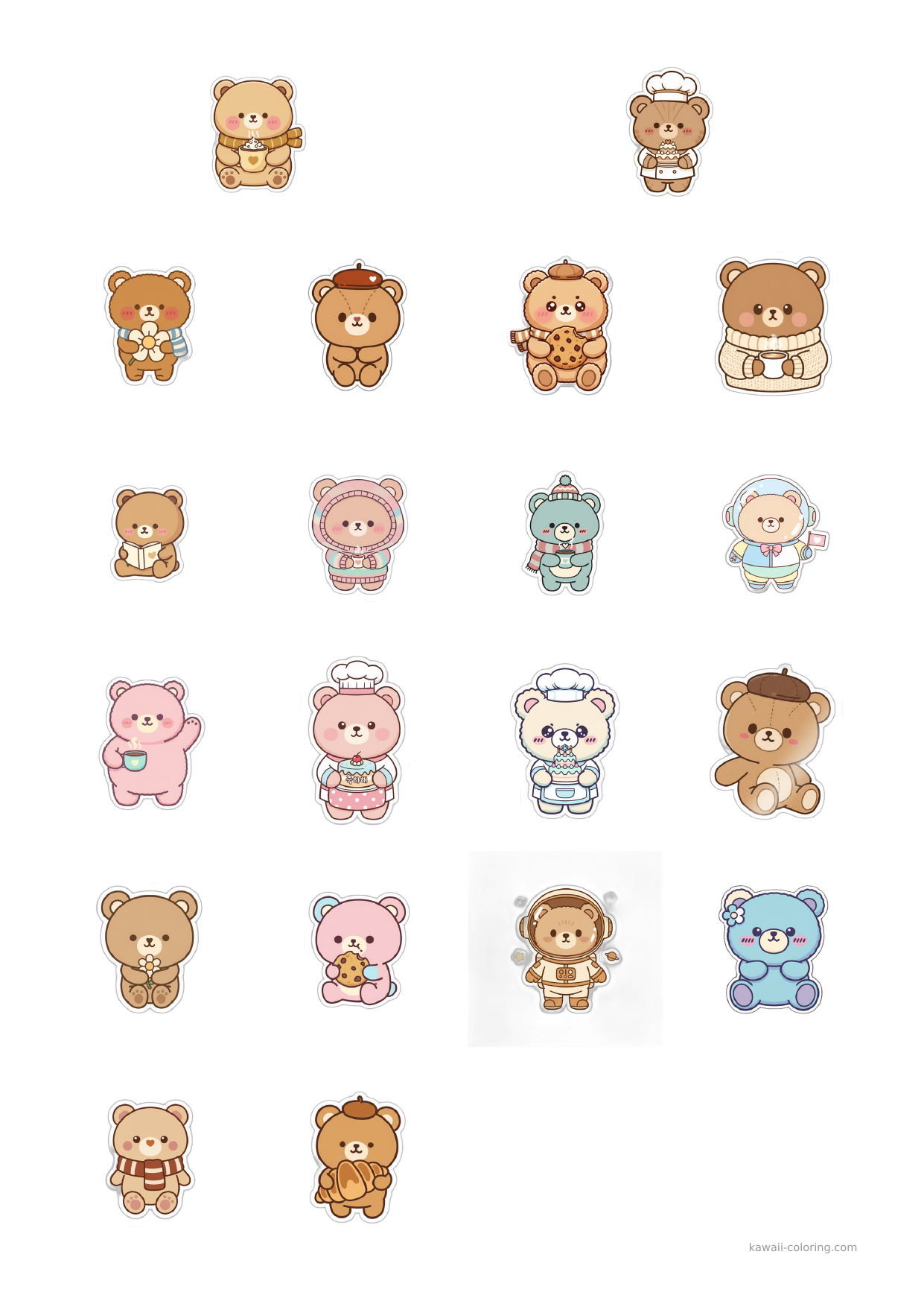 Stickers Ours Coréens Rose